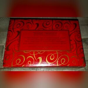 Avon 2001 Holiday Colored Glass w/Gold Glitter Ornaments